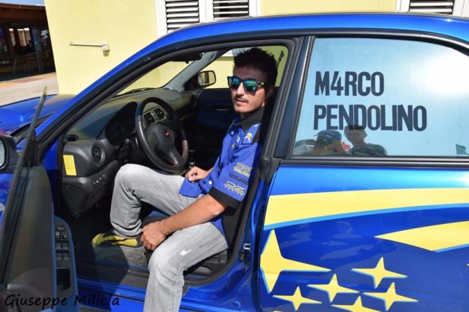 Marco Pendolino a bordo della sua Subaru Impreza