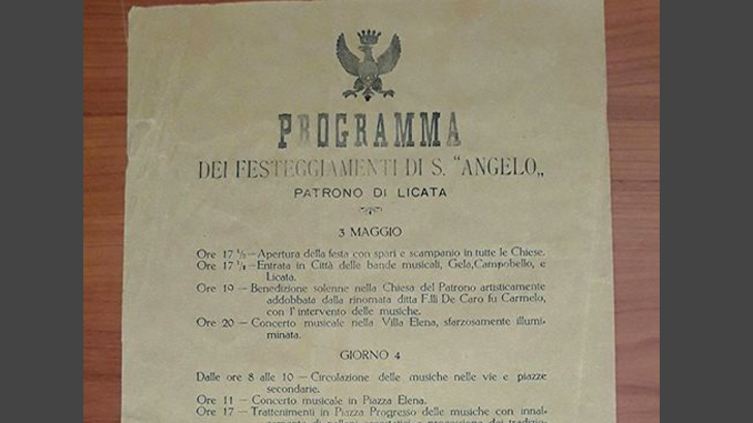 Il programma della festa di Sant'Angelo del 1928