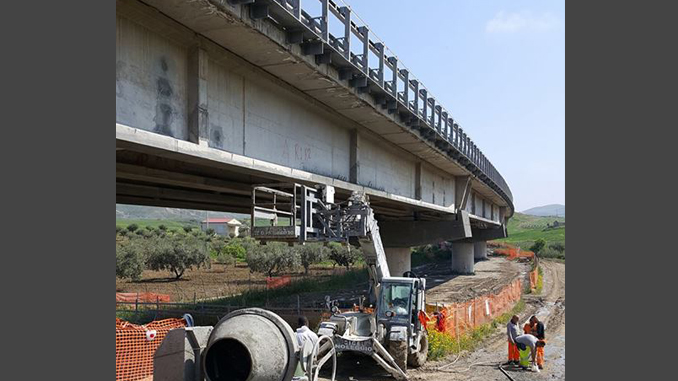 Lavori nel viadotto Petrulla