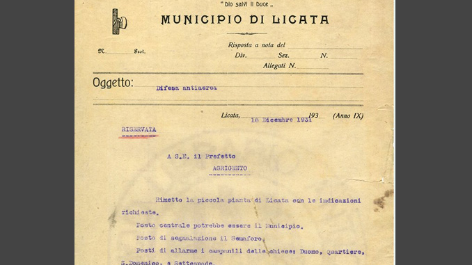 La lettera del podestà al prefetto