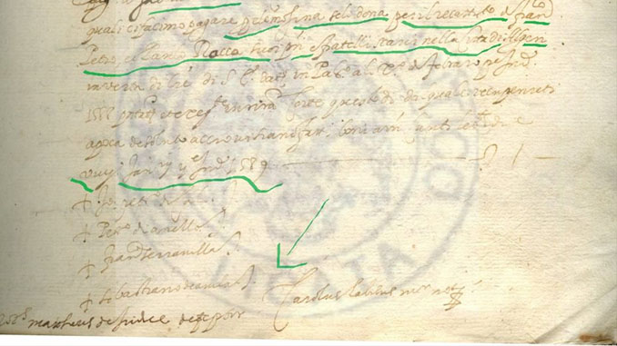 Il documento del Fondo Antico